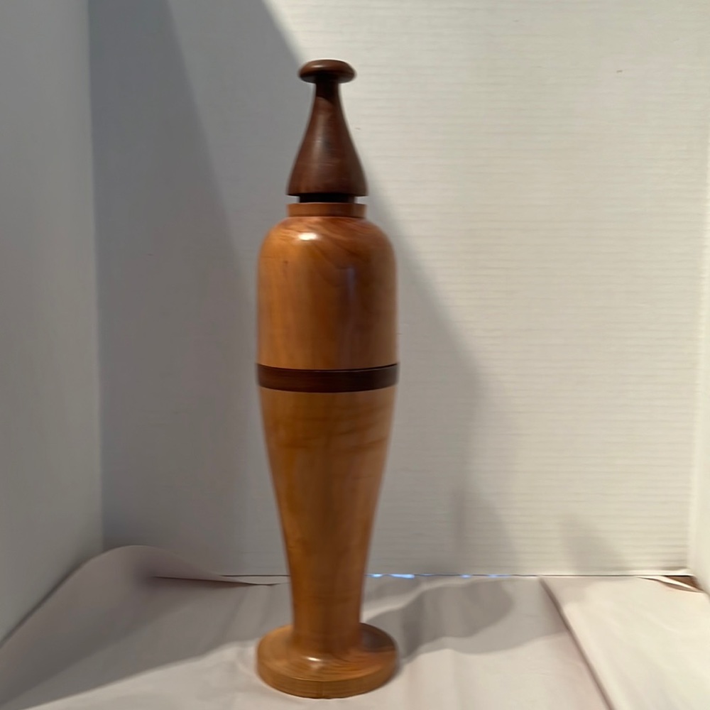 Handmade wooden recipient, bicolor, wooden, made in USA
